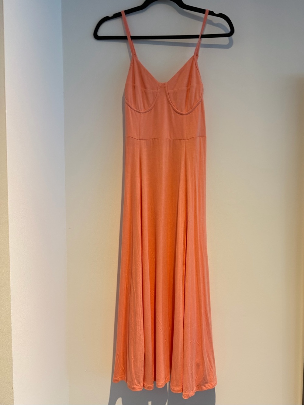 Dex Women's Coral Slip Maxi Dress with Spaghetti Straps